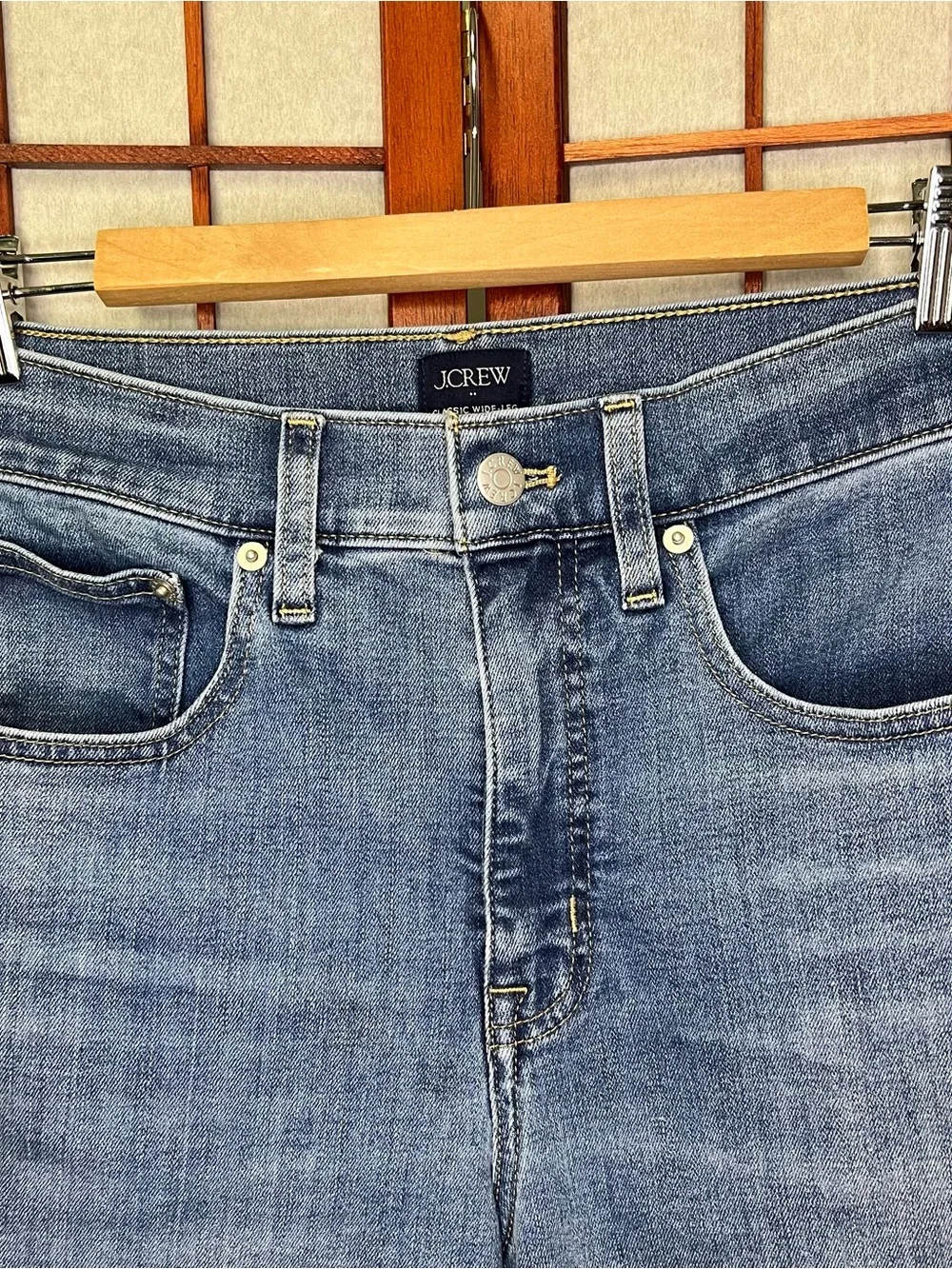 J. Crew Wide-Leg Flare Jeans in Medium Blue